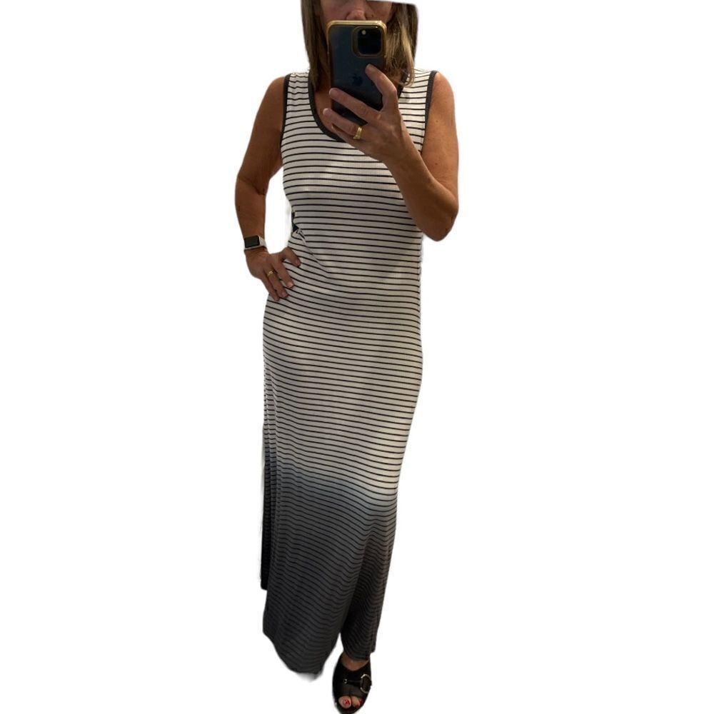 Lisa Rinna Dip Dye Stripes Sleeveless Maxi Dress.Size XSP - Picture 4 of 12